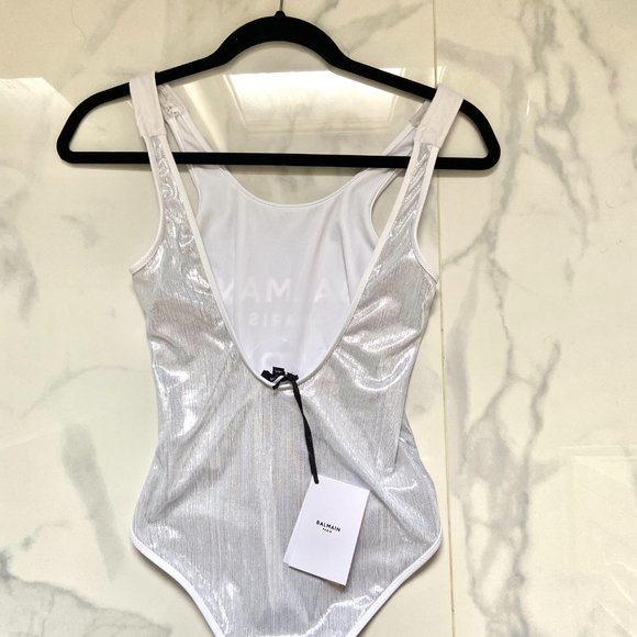 Balmain Paris Girls Silver Bathing Suit - Picture 3 of 7